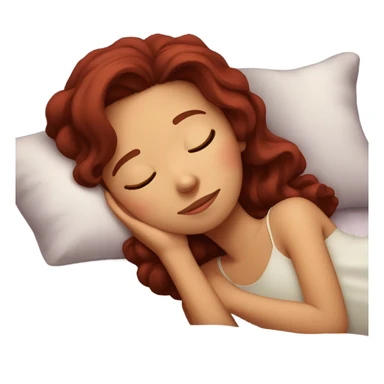 Burgundy haired girl sleeping in bed sticker