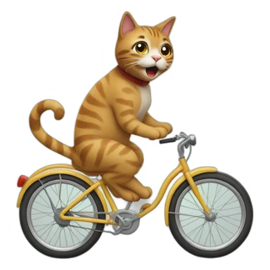 cat on bike sticker