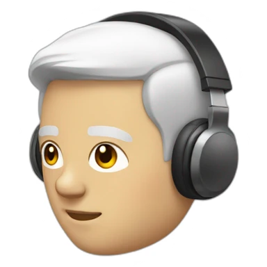 white man with short straight hair and headphones sticker