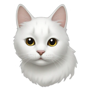 White cat with black splotches sticker