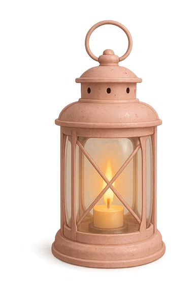 pink cozy lantern with a flickering light, peaceful sticker