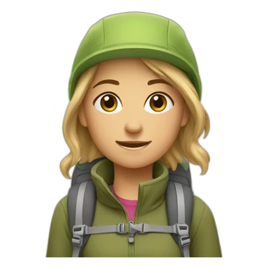 Girl goes trekking sticker