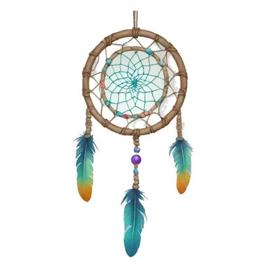 a hanging dreamcatcher with white background sticker