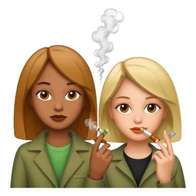 Two girls smoking weed sticker