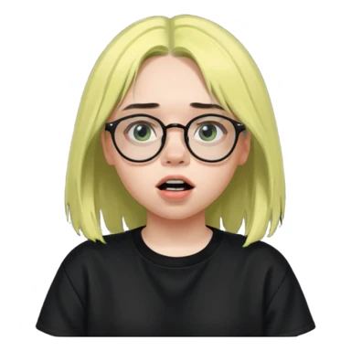 billie eilish with glasses singing  sticker