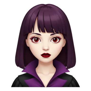 vampire feminine and with bangs  dark brown hair   sticker