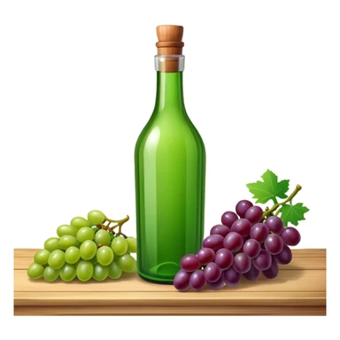 Vine bottle with Grapes sticker