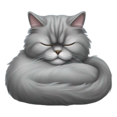 grey persian cat sleeping sticker