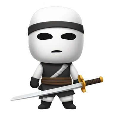 Cool cute marshmellow shaped ninja with sword sticker