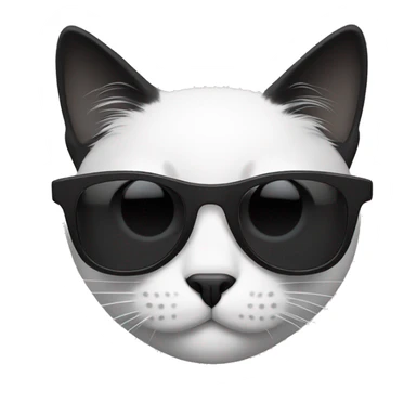 black and white cat with sunglasses sticker