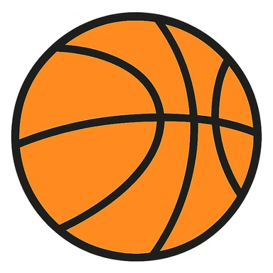 basketball, color outline icon style, vibrant, outlined, simple details sticker