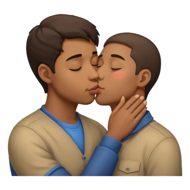 Man closing his eyes while kissing  sticker