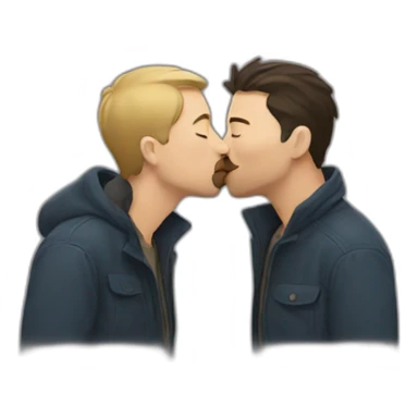 men kissing sticker
