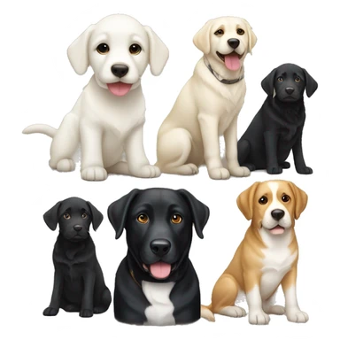 Two white sheperds and black labrador retriever sticker
