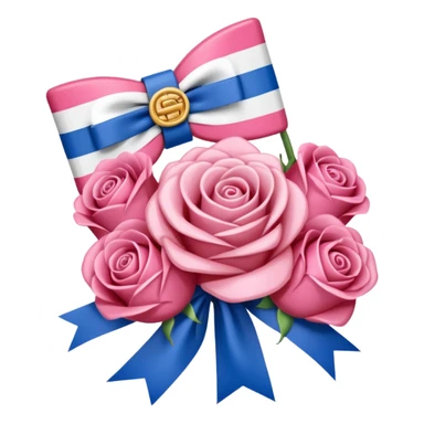 SPAM MEAT rose bouquet tied in a french flag bow sticker