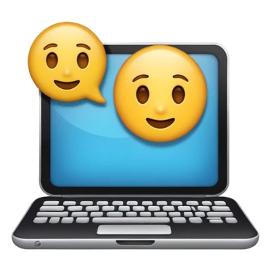 crear un emoji, que sea para proyeectos tanto empresarial como redes sociales, quiero un ordenador y una camara en la misma imagen sticker