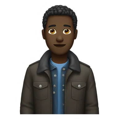 dark-skinned male in jacket sticker
