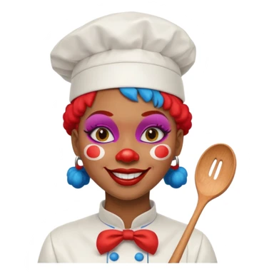 black woman clown chef sticker