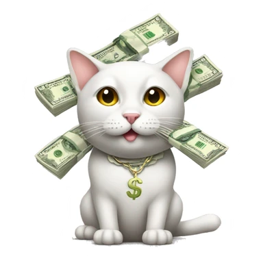 Cat with money sticker