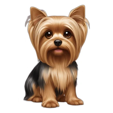 Yorkshire Terrier lop-eared is sitting sticker