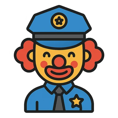 clown policeman sticker