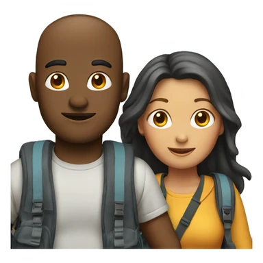 Man and woman with backpacks sticker