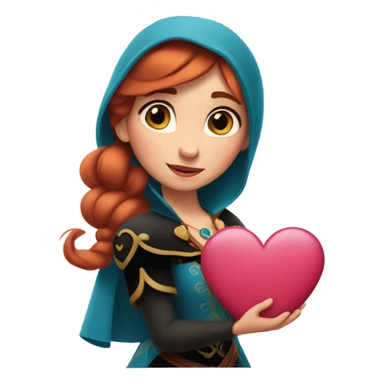 Disney anna holding a love heart sticker