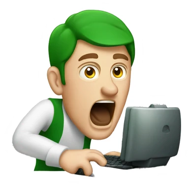 Irish man shouting at computer sticker