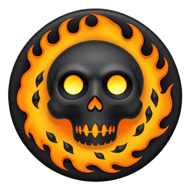 A circular hole (looking top down) with fire and skulls inside, in a dark and gritty style like your bleeding skull art sticker