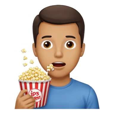 Make a guy eating popcorn in a dramatic conversion sticker