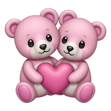 two teddy bear heart sticker