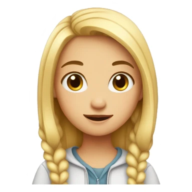 cute girl with small e sticker