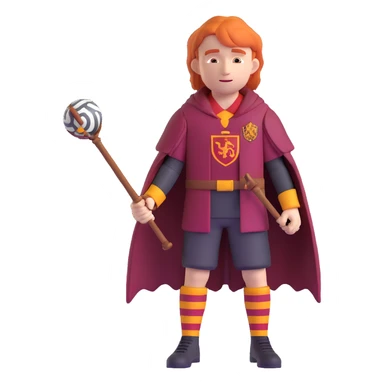 Ron Weasley in Gryffindor quidditch uniform sticker