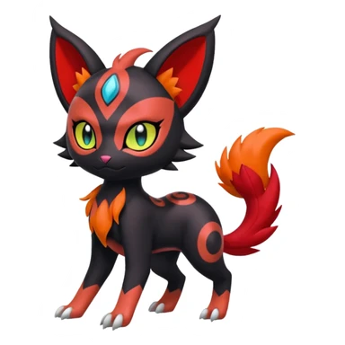 Colorful Meloetta-Litten-Darkrai-Pokémon-Fakémon-fusion-hybrid-creature sticker