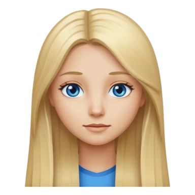 A girl with  straight long blond hair sticker