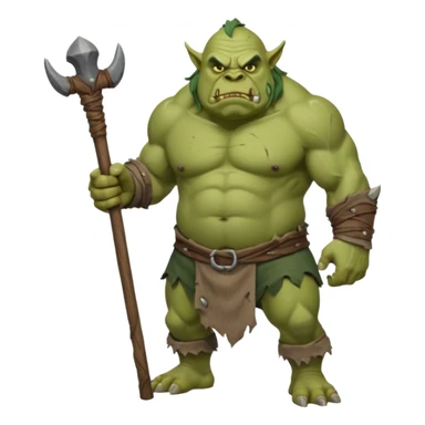 Large Ogre full body with stick sticker