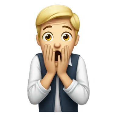 Surprised person covering their mouth with their hands sticker