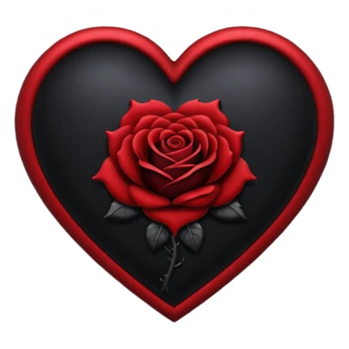 goth themed heart with a dark velvet rose sticker