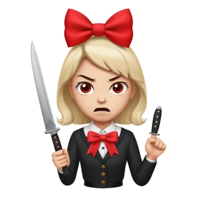 I want  this“😡“with the“🎀“ on her head and holding this“🔪“ sticker