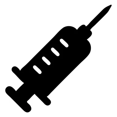 A medical syringe with needle, simple and recognizable icon for healthcare sticker