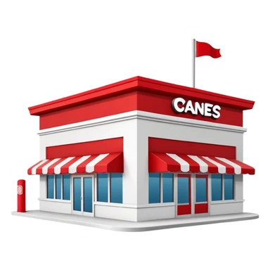 Raising Canes restaurant building sticker