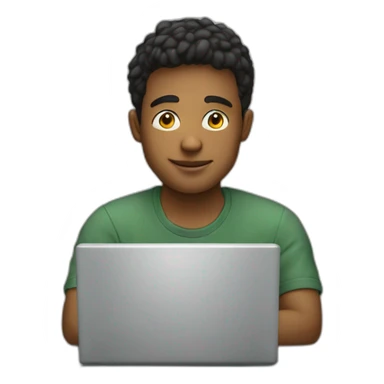 Young man behind a laptopthe baloclave sticker