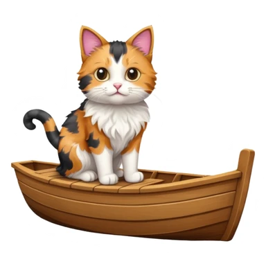Cat standing on a boat sticker