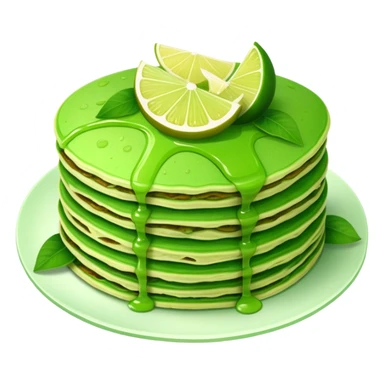 Green pancakes with limes sticker