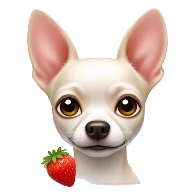 White Chihuahua with strawberry sticker