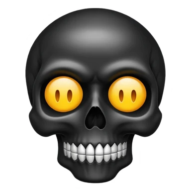 caution skull, black color sticker