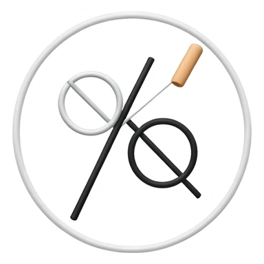 2 circles and a stick sticker