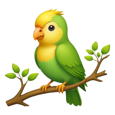 A love bird with color green and his head yellow sticker
