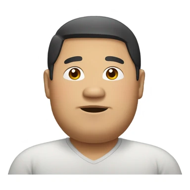 Fat Asian man with middle part  sticker
