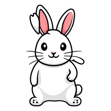 white rabbit sticker